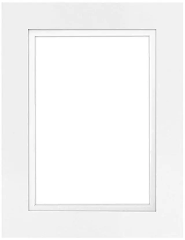 Main image of Framatic Modern 8x10" Wood Frame with Skinny Mat for 8x10" Photograph, White