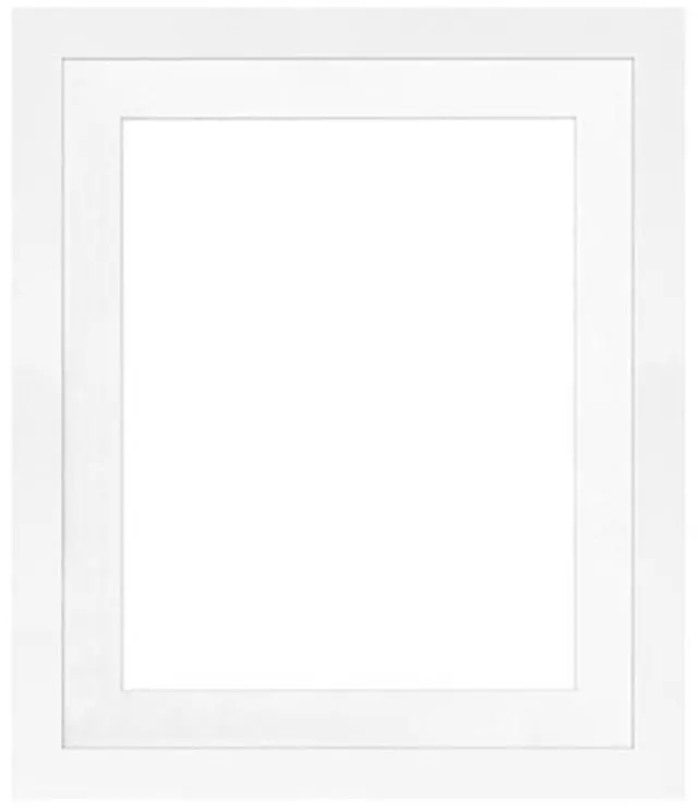 Main image of Framatic Metro Seamless 18x24" MDF Composite Wood Board Frame Matted for a 13x19" Photograph, White