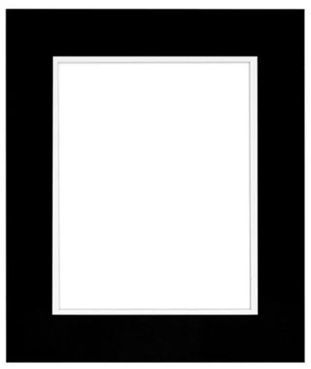 Main image of Framatic Metro Seamless 8x10" MDF Composite Wood Board Frame Matted for a 5x7" Photograph, Black