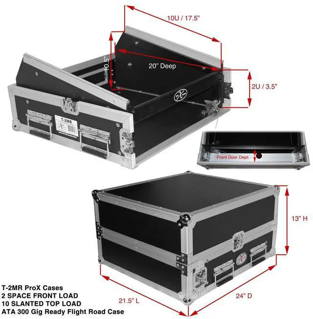 Alt view image 8 of 8 - ProX T-2MRSS | Combo Rack Flight Case