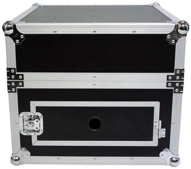 Alt view image 5 of 9 - ProX Cases T-6MRLT 6 Space 10U Top Load Slant DJ Mixer Flight Road Gig Ready Combo Rack w/Gliding Laptop Shelf