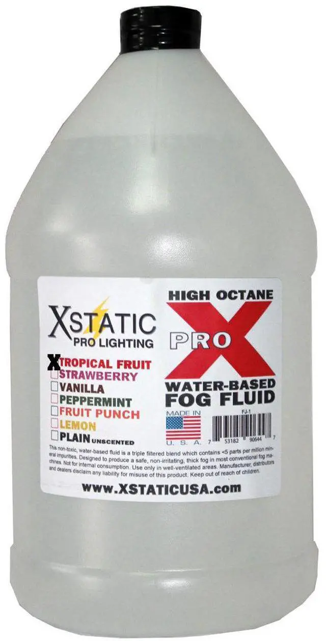 Alt view image 2 of 2 - ProX FJ-1T TROPICAL FRUIT DJ Fog Fluid Water Based Fog Machine Liquid Replacement - 1 Gallon