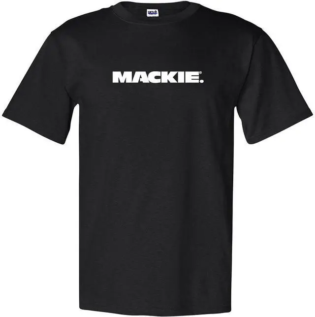 Main image of Mackie Short Sleeve Cotton T-Shirt with White Logo, Medium, Black