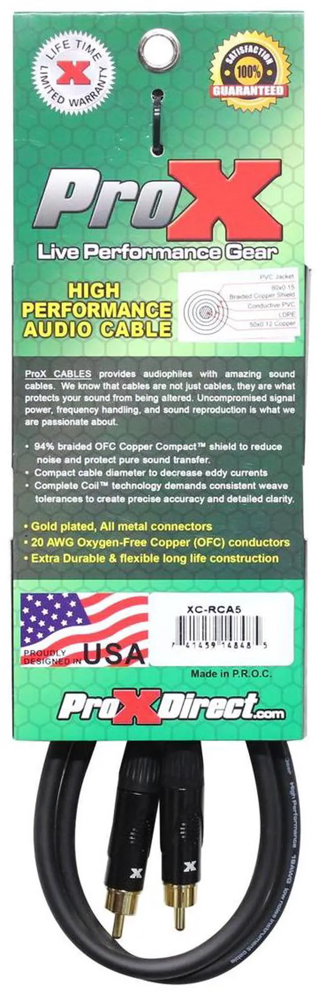 Alt view image 4 of 6 - ProX XC-RCA05 | 5\' RCA to RCA Cable