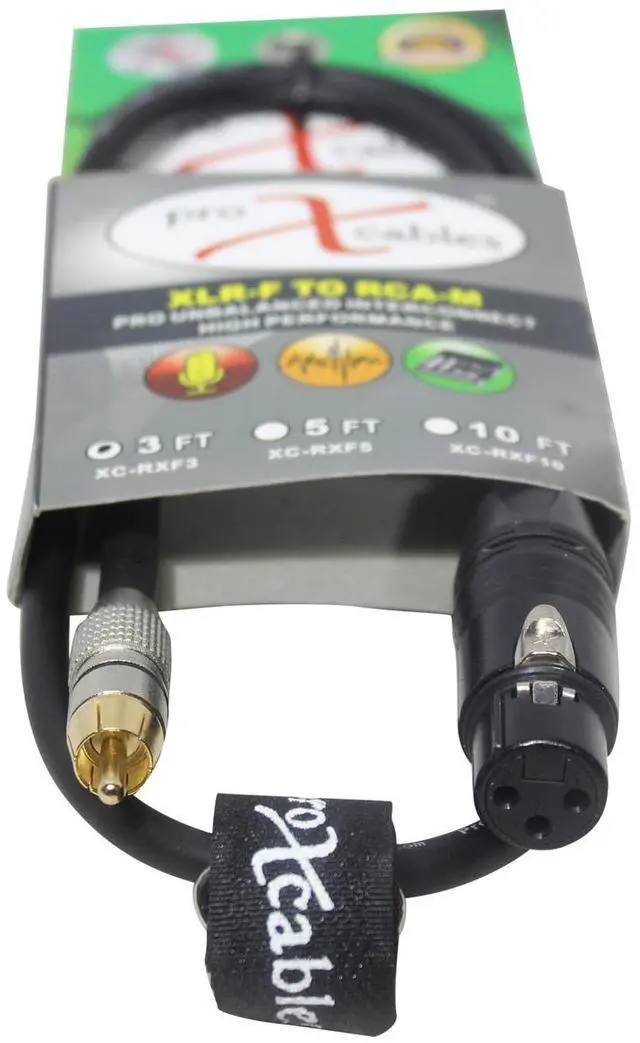 Alt view image 4 of 7 - ProX XC-RXF03 3' RCA-M to XLR3-F Unbalanced High Performance Audio Cable