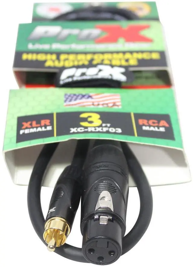 Alt view image 3 of 7 - ProX XC-RXF03 3' RCA-M to XLR3-F Unbalanced High Performance Audio Cable