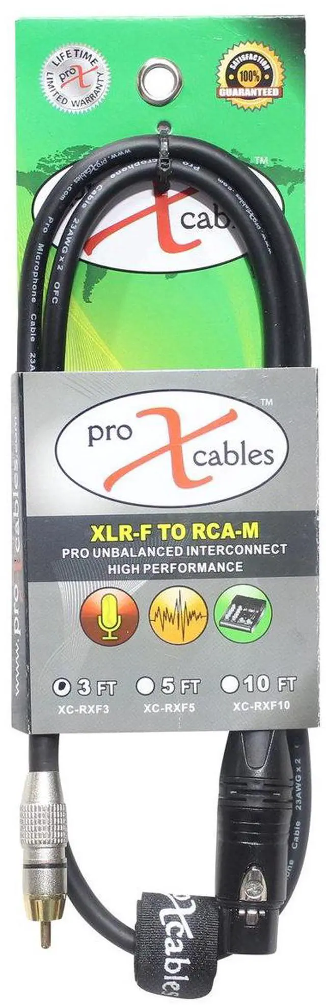 Alt view image 6 of 7 - ProX XC-RXF03 3' RCA-M to XLR3-F Unbalanced High Performance Audio Cable