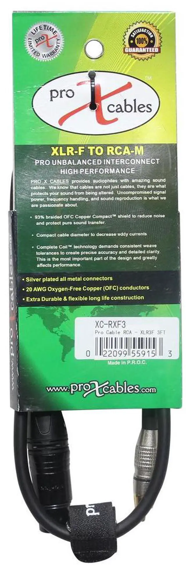 Alt view image 5 of 7 - ProX XC-RXF03 3' RCA-M to XLR3-F Unbalanced High Performance Audio Cable