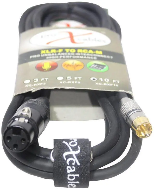 Alt view image 3 of 4 - ProX XC-RXF10 10' RCA-M to XLR3-F Unbalanced High Performance Audio Cable