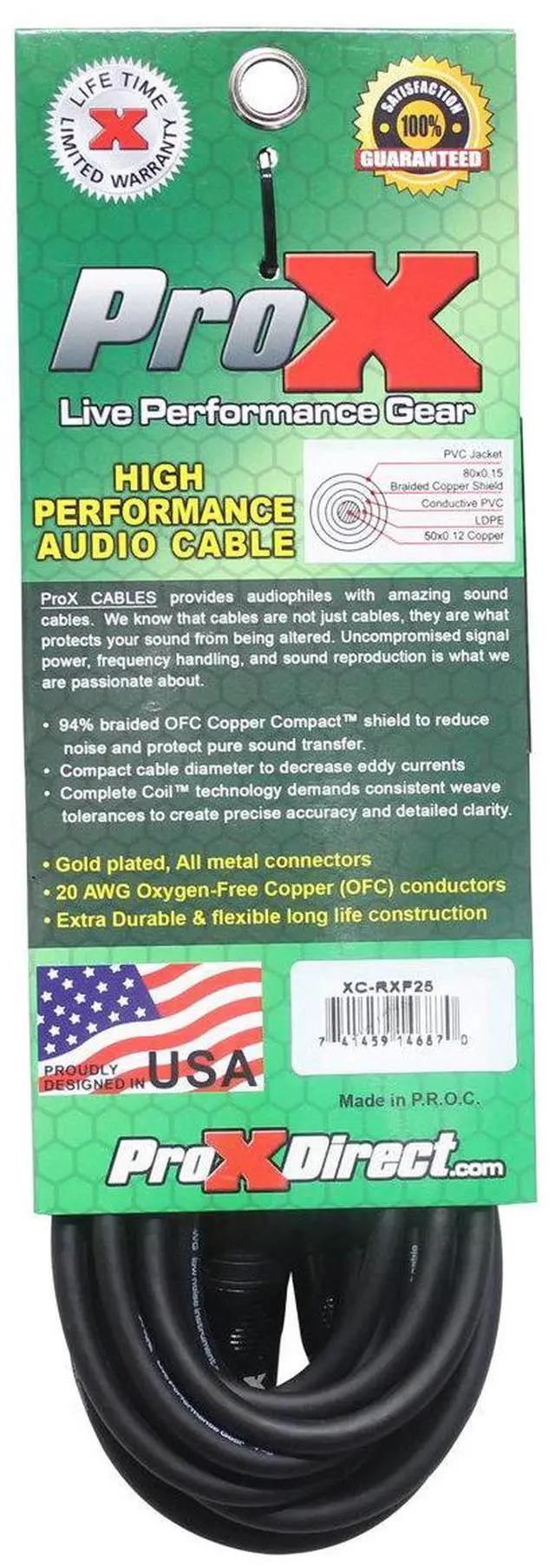 Alt view image 5 of 9 - ProX 25ft RCA to XLR Male XC-RXF25 (deluxe)