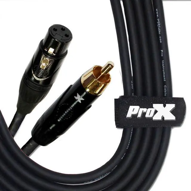 Alt view image 4 of 4 - ProX XC-RXF10 10' RCA-M to XLR3-F Unbalanced High Performance Audio Cable