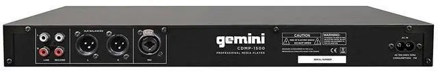 Alt view image 10 of 10 - GEMINI CDMP-1500 1U Single CD/MP3/USB Player