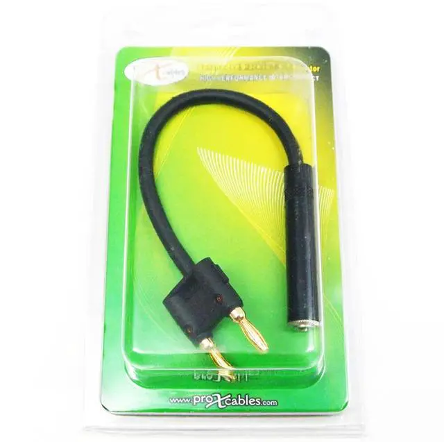 Alt view image 2 of 2 - ProX XC-BNQF-BK 6" Adapter Banana Black to 1/4" TS-F High Performance Speaker Cable