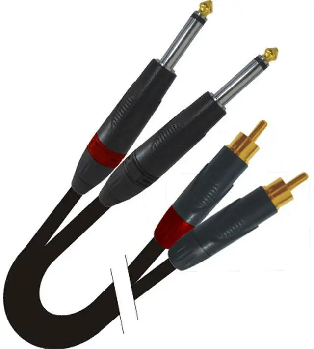 Alt view image 4 of 5 - ProX XC-DPR03 3' Dual 1/4" TS-M to Dual RCA-M Unbalanced High Performance Audio Cable