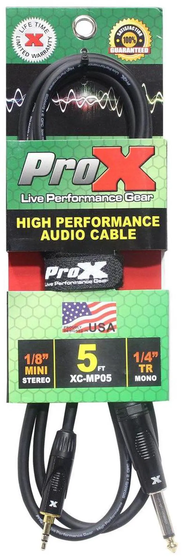 Main image of ProX XC-MP05 5' 1/8" (3.5mm) TRS-M Mini to TS-M Unbalanced High Performance Audio Cable