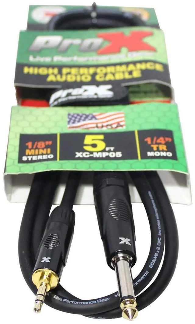 Alt view image 3 of 4 - ProX XC-MP05 5' 1/8" (3.5mm) TRS-M Mini to TS-M Unbalanced High Performance Audio Cable