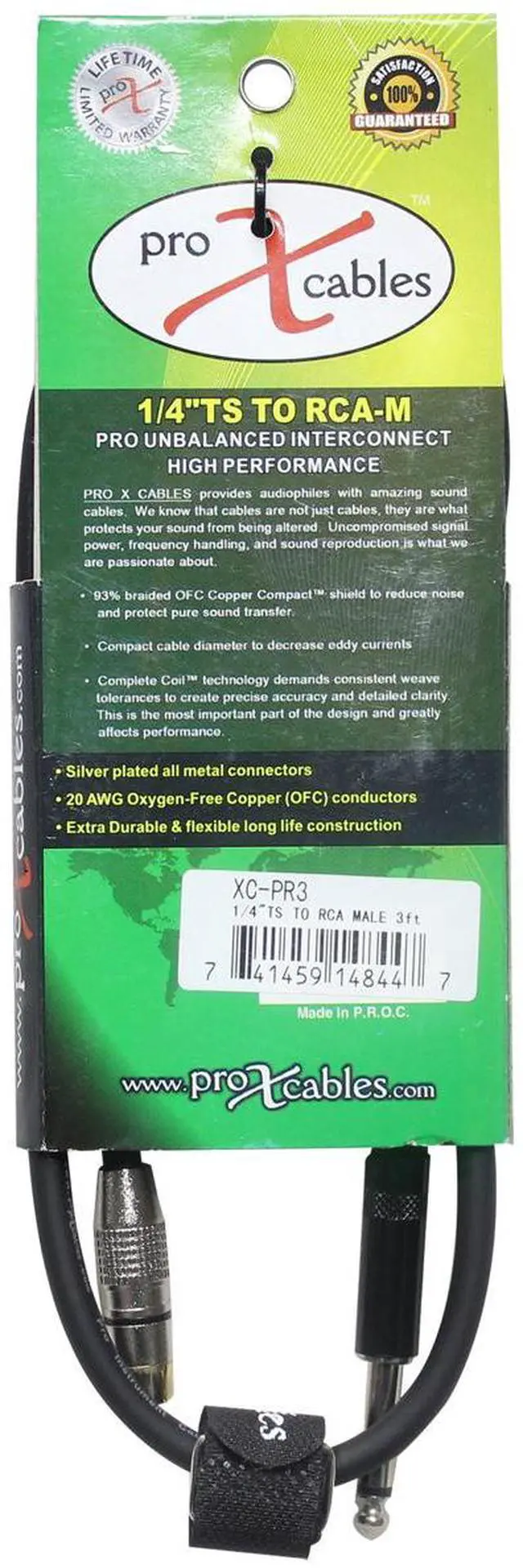Alt view image 4 of 6 - ProX XC-PR03 | 3\' 1/4 to RCA Cable