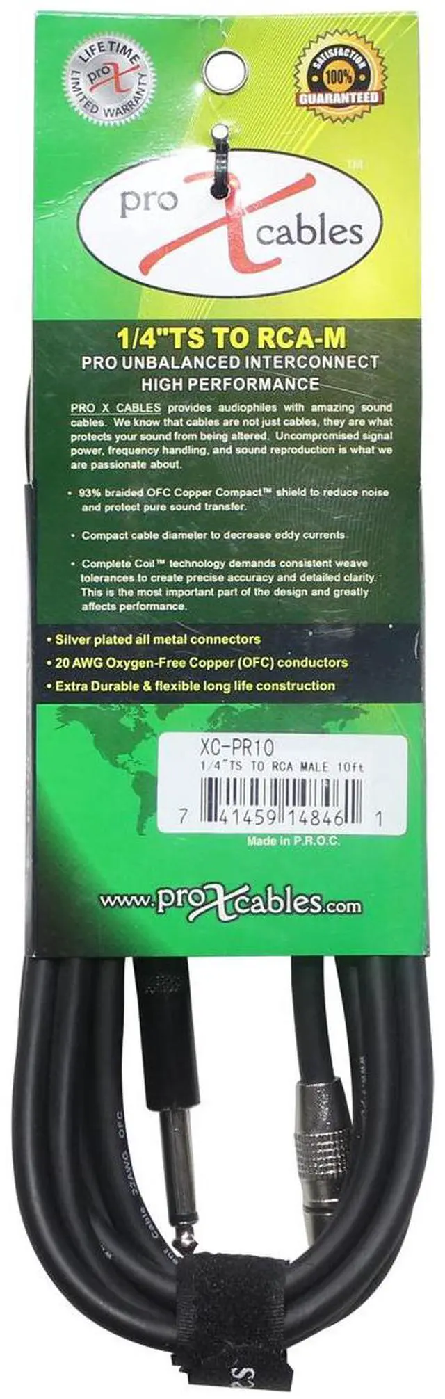 Alt view image 4 of 6 - ProX XC-PR10 | 10\' 1/4 to RCA Cable