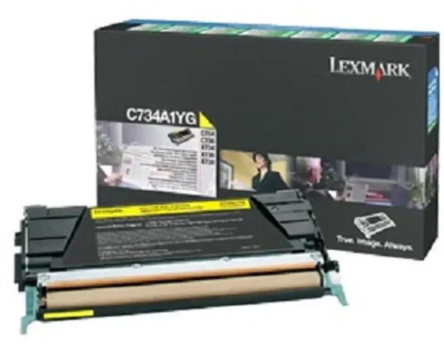 Alt view image 13 of 13 - Lexmark C734A4YG Return Program Toner Cartridge - Yellow