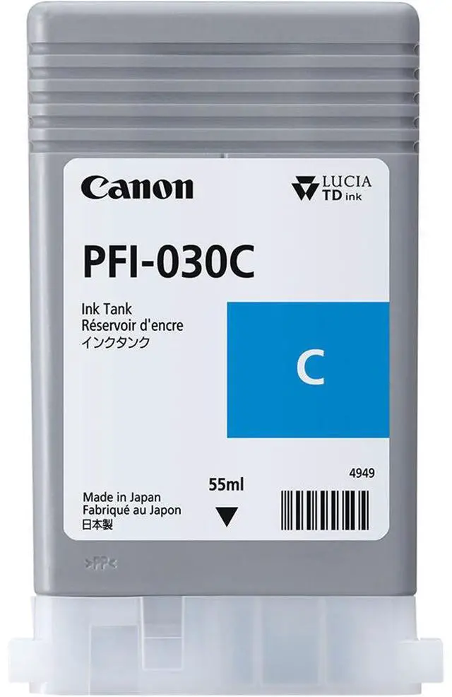 Alt view image 2 of 4 - Canon PFI-030 Pigment Cyan Ink Tank, 55ml #3490C001AA