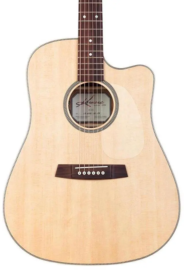 Alt view image 4 of 7 - Kremona Steel String Series M20 D-Style Acoustic Electric Guitar with Hardshell Case, Rosewood Fingerboard