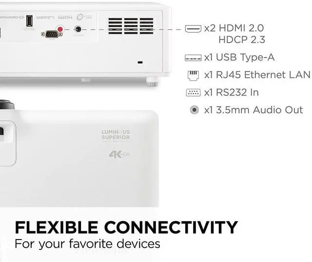 Alt view image 12 of 14 - ViewSonic LS901-4K 5,500 ANSI Lumens 4K HDR Laser Installation Projector