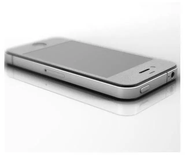 Alt view image 4 of 7 - Slickwraps Leather Series White Glacier Skin for iPhone 4/4S SW-AIP4-GLACIER