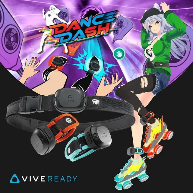 Alt view image 2 of 7 - Rebuff Reality TrackStrap Set w/Dance Dash Game Key for VIVE Ultimate Tracker