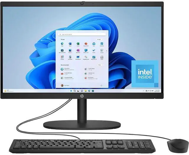 Main image of HP 22-dg0340 21.5" Full HD All-in-One Desktop Computer, Intel N200 1.0GHz, 8GB RAM, 512GB SSD, Windows 11 Home, Jet Black