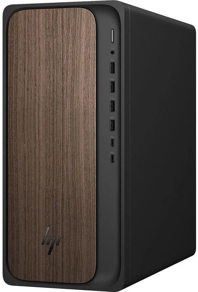 Alt view image 3 of 15 - HP OmniDesk M03-0010 AI Desktop Computer, Intel Core Ultra 5 225 3.3GHz, 16GB RAM, 512GB SSD, Windows 11 Home, Jack Black/Dark Wood