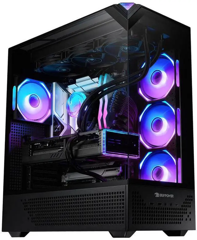 Alt view image 9 of 14 - iBUYPOWER Element Pro Gaming PC Desktop - AMD Ryzen 7 9800X3D, AMD Radeon RX 9060XT 8GB, 32GB DDR5 RGB RAM, 2TB NVMe SSD