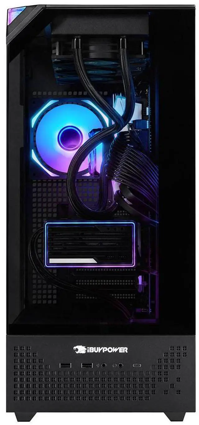 Alt view image 12 of 14 - iBUYPOWER Element Pro Gaming PC Desktop - AMD Ryzen 7 9800X3D, AMD Radeon RX 9060XT 8GB, 32GB DDR5 RGB RAM, 2TB NVMe SSD