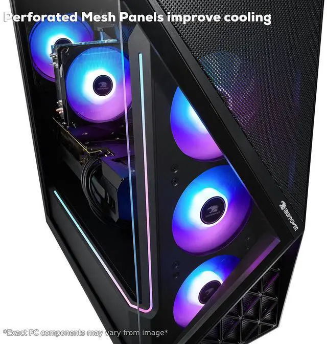 Alt view image 13 of 14 - iBUYPOWER Slate Gaming PC Desktop - AMD Ryzen 7 7800X3D, AMD Radeon RX 9060XT 8GB, 32GB DDR5 RGB RAM, 2TB NVMe SSD