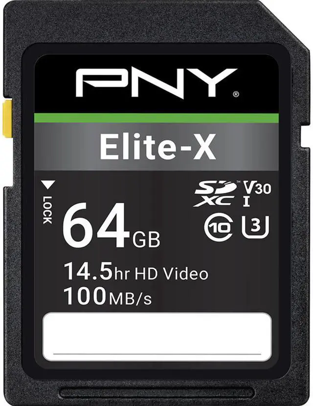 Alt view image 13 of 19 - PNY 64GB Elite-X Class 10 U3 V30 SDXC Flash Memory Card