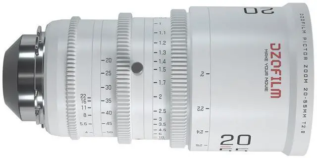 Alt view image 6 of 7 - DZOFILM Pictor 20-55mm and 50-125mm T2.8 Super35 Parfocal Cine Lens Bundle for PL Mount and Canon EF, White
