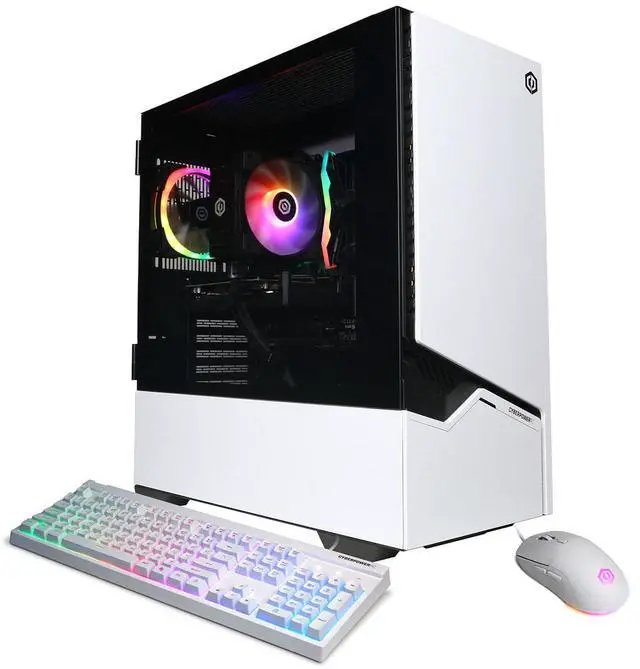 Main image of CyberPowerPC Gamer Master Gaming Desktop Computer, AMD Ryzen 5 8400F 4.2GHz, 16GB RAM, 1TB SSD, AMD Radeon RX 9060 XT 8GB, Windows 11 Home, White