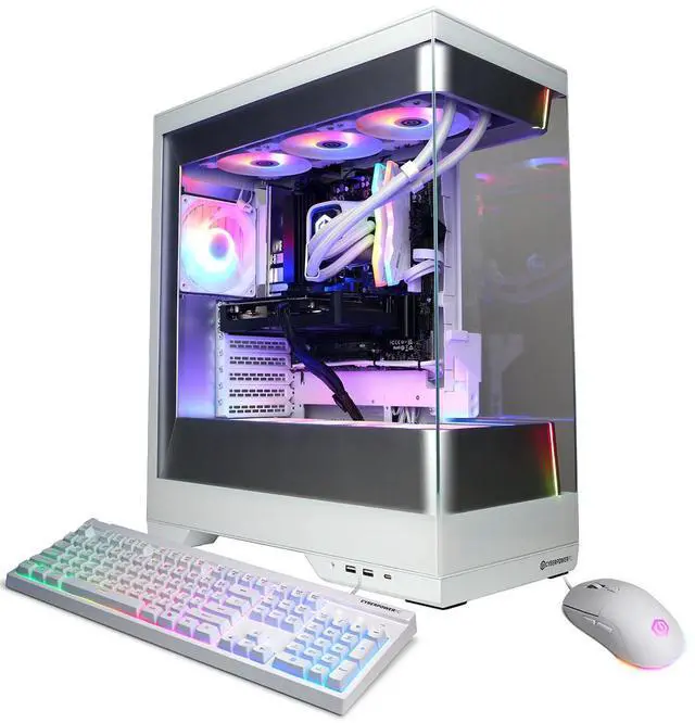 Alt view image 7 of 7 - CyberPowerPC Gamer Supreme Liquid Cooled Gaming Desktop Computer, AMD Ryzen 7 9800X3D 4.7GHz, 32GB RAM, 2TB SSD, AMD Radeon RX 9060 XT 16GB, Windows 11 Home, White