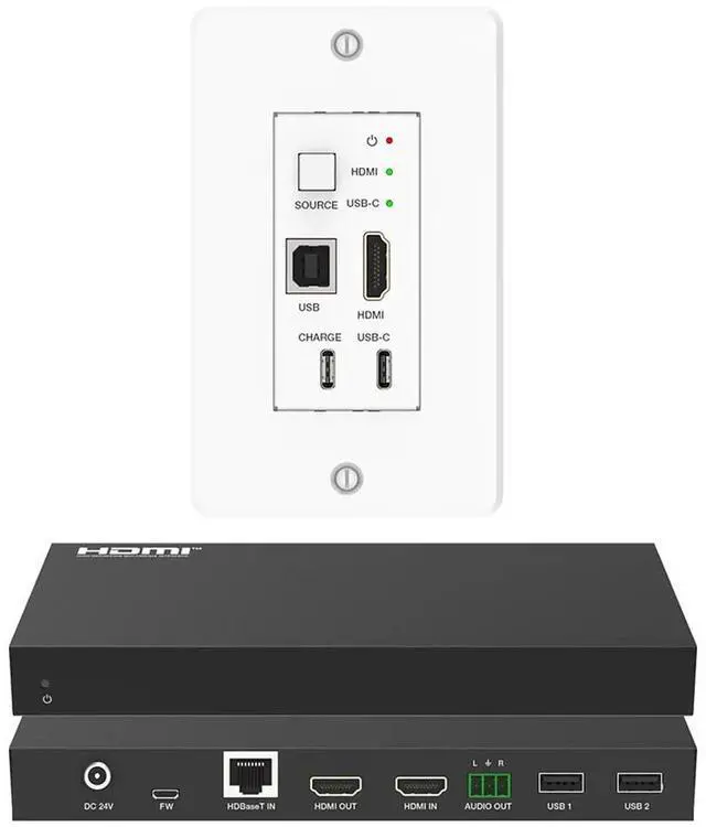 Main image of DVDO 4K HDMI and USB-C Wall Plate Extender over HDBaseT with USB