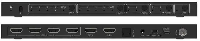 Alt view image 6 of 7 - DVDO 4x2 4K HDMI 18Gbps Matrix Switcher with Audio Outputs, Black