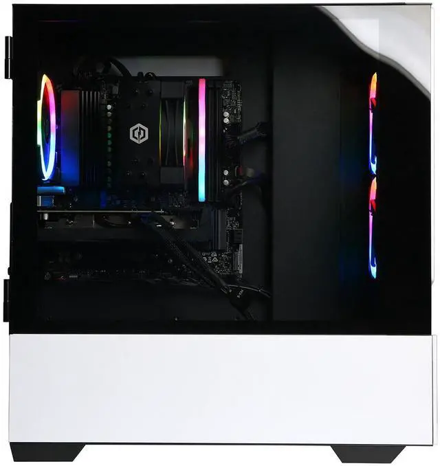 Alt view image 6 of 6 - CyberPowerPC Gamer Master Gaming Desktop Computer, AMD Ryzen 5 8400F 4.2GHz, 16GB RAM, 1TB SSD, AMD Radeon RX 9060 XT 8GB, Windows 11 Home, White