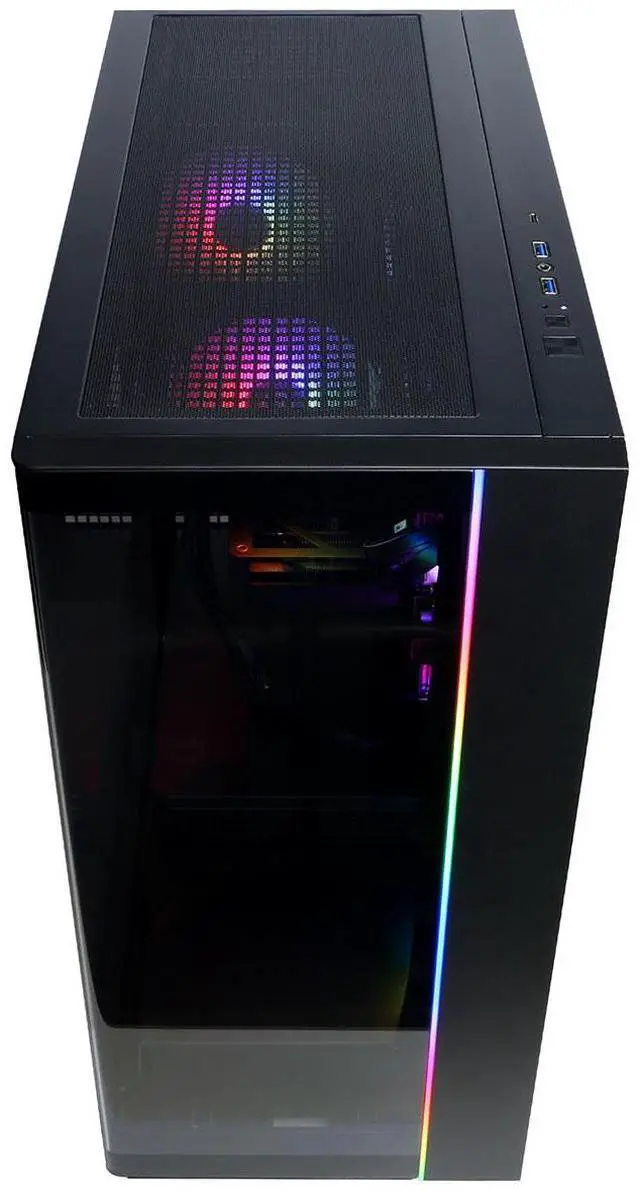 Alt view image 3 of 6 - CyberPowerPC Gamer Master Gaming Desktop Computer, AMD Ryzen 7 8700F 4.1GHz, 16GB RAM, 2TB SSD, AMD Radeon RX 9060 XT 8GB, Windows 11 Home, Black