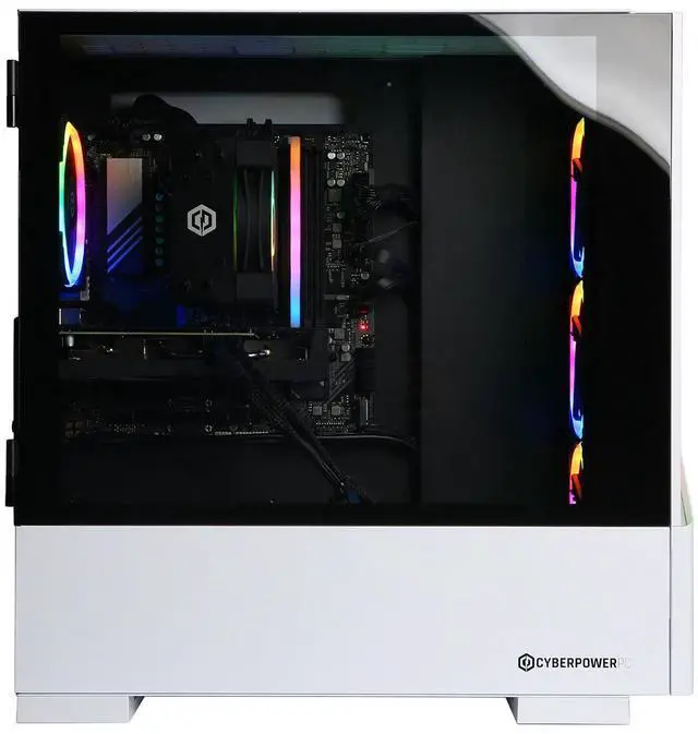 Alt view image 6 of 6 - CyberPowerPC Gamer Xtreme Gaming Desktop Computer, Intel Core i5-14400F 2.5GHz, 16GB RAM, 1TB SSD, AMD Radeon RX 9060 XT 8GB, Windows 11 Home, White