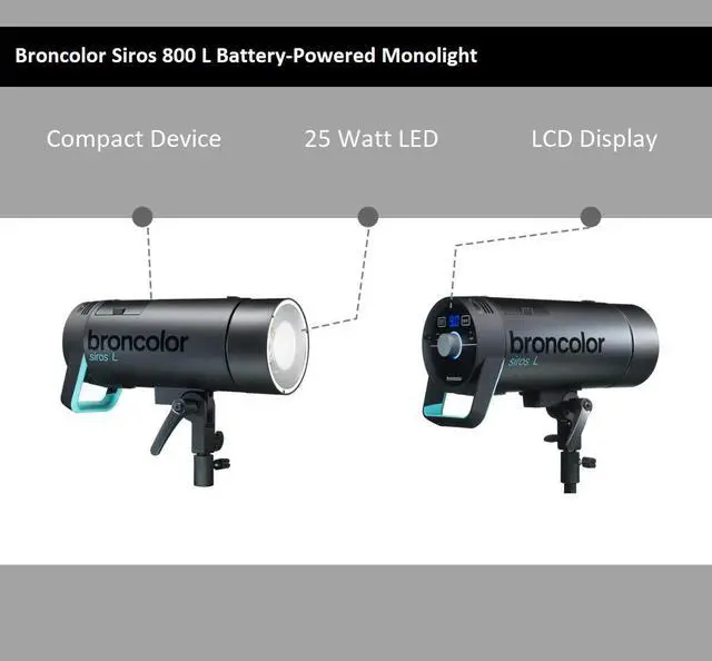 Alt view image 6 of 6 - Broncolor Siros 800 L Wi-Fi / RFS 2.1 Battery Powered 800 W/S Monolight