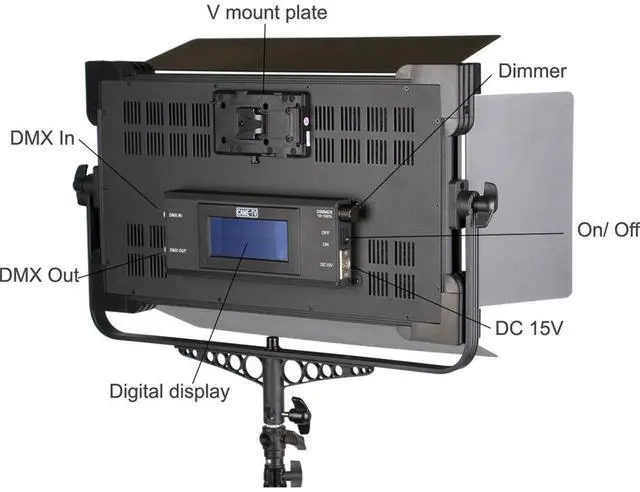 Alt view image 6 of 7 - Came-TV 1380 Bi-Color LED 2-Light Kit, Includes 2x 4-Way Barndoor, 2x Power Adapter, 2x DMX Cable, 2x AC Power Cord, Case