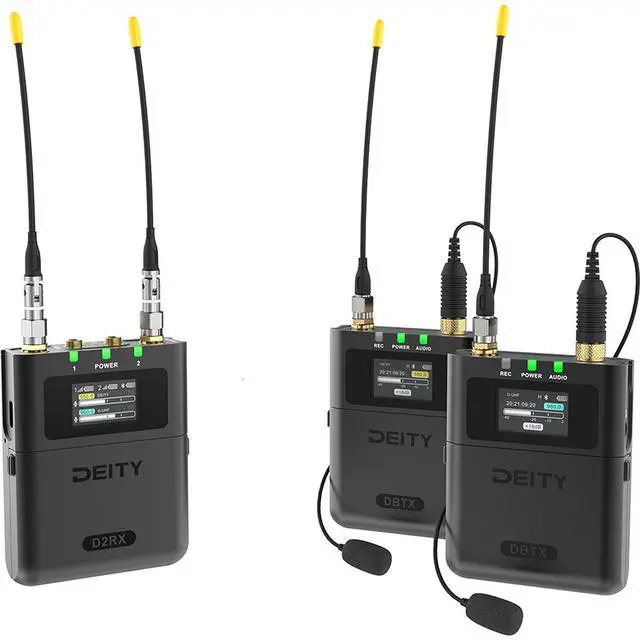 Alt view image 6 of 7 - Deity Microphones Theos Digital 2-Person Camera-Mount Wireless Omnidirectional Lavalier Microphone System, 550-663MHz