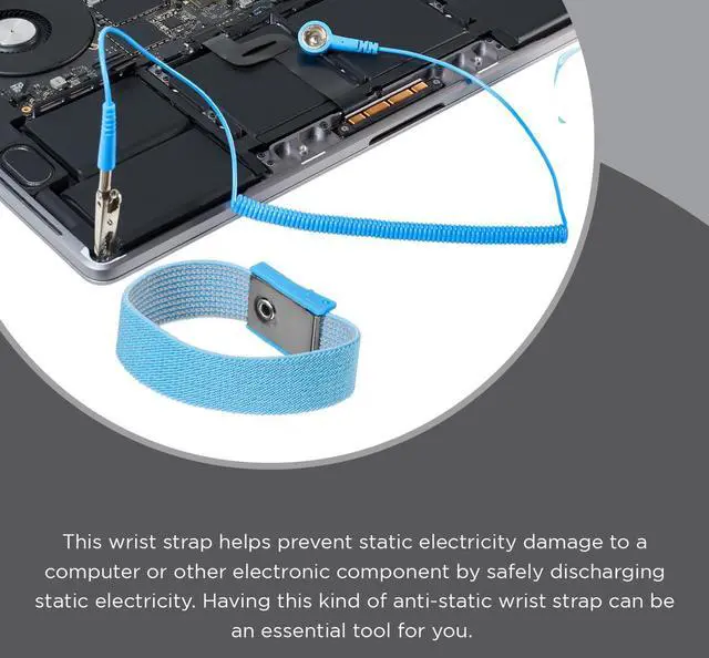Alt view image 6 of 6 - Green Extreme 6' Anti-Static Wrist Strap, 10-Pack Adjustable Anti Static Wrist Strap, Blue