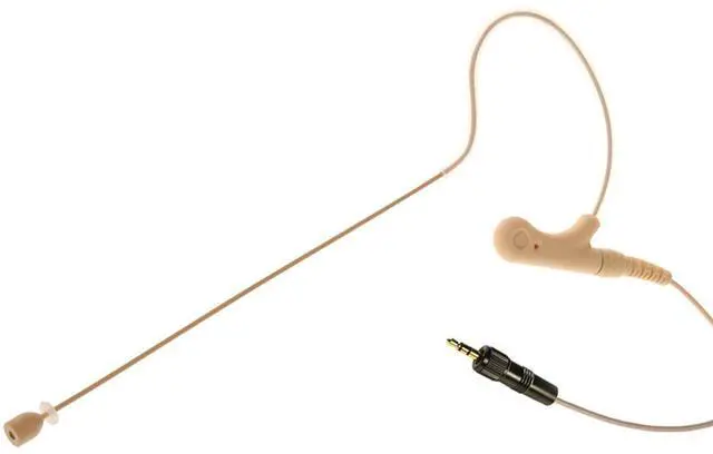 Main image of Voice Technologies VT910DC Omnidirectional Condenser Earhanger Microphone with 3.5mm TRS Connector for Sennheiser evolution G4/G3 Wireless Mic System, Beige