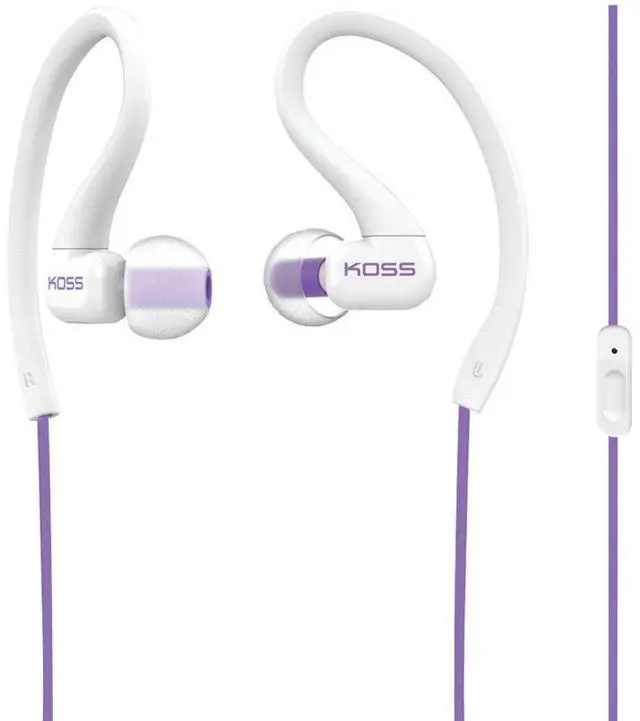 Alt view image 12 of 12 - KOSS Violet FitClips KSC32i 3.5mm Connector Earbud w/ Mic Fitness Sweat Resistant Lightweight