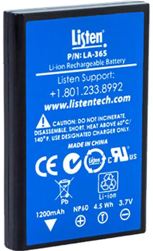 Main image of Listen Technologies LA-365 Replacement Rechargeable Li-ion Battery