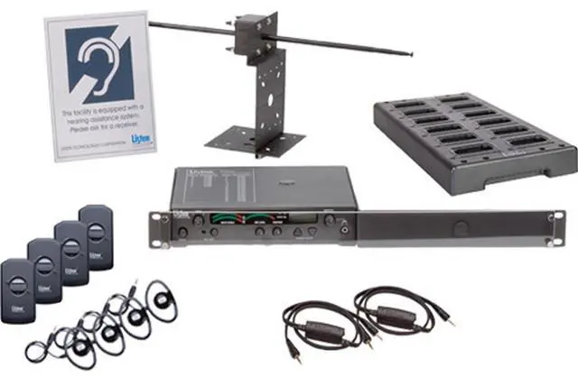 Main image of Listen Technologies LS-58-072 Listen iDSP Advanced Level III Stationary RF System, LT-800-072 Transmitter, 4x LR-5200-072 Receiver, LA-381-01 Charging Tray, 72 MHz